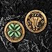 Good Luck Challenge Coin Dual Sided - Elephant & Four Leaf Clover Design - Motivational Token for Men Women - 777 Lucky Symbols - Zinc Alloy Pocket Keepsake