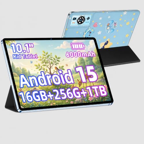 Image of 10.1-Inch Kids Tablet, Android 15 Educational Tablet with Parental Controls, Wi-Fi 5, 24GB RAM (8GB+16GB) 256GB ROM, 1TB Expandable, HD IPS Display, 6000mAh Batter