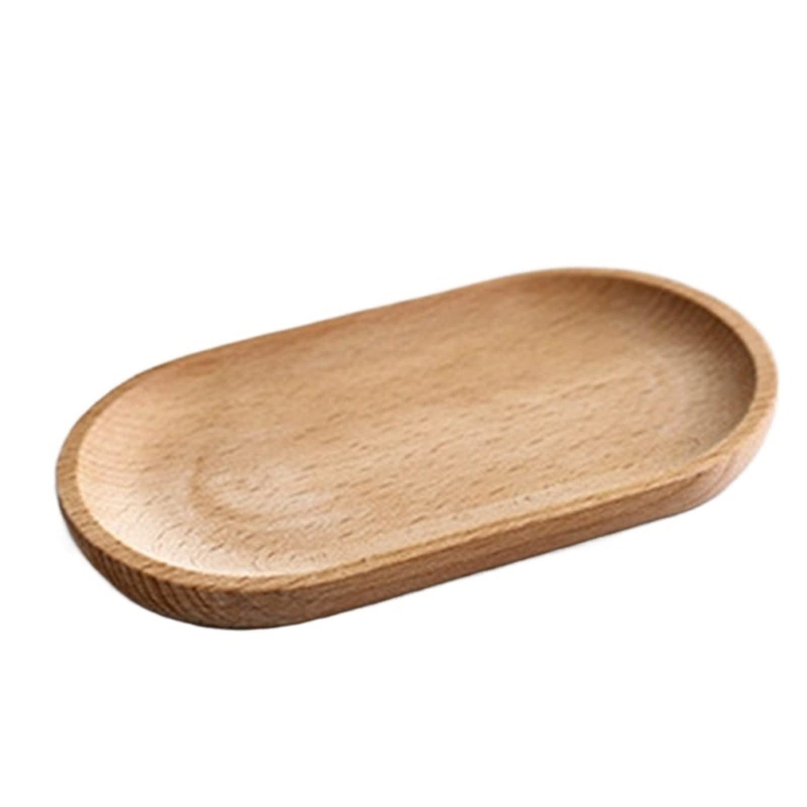 JINGYAN Breakfast Trays Wood Serving Platter Tray Plate Oval Small for Food Party Cheese Appetizer Kitchen Table Decor