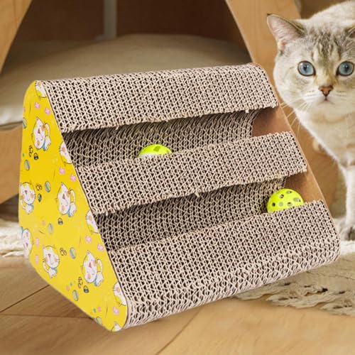 Arranhador triangular para gatos,Triângulo Arranhador para gatos,Cartão Scratcher do gato - Brinqued