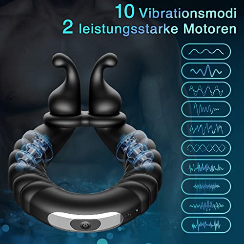 Penisring Vibrator, Penisringe Sex Spielzeug für die Paare mit Einstellbare Größe,Cockring Sexspielzeug für Paare Extrem Sex mit 10 Vibrationsmodi, Penis Ring Sex Spielzeug für die Männer Extrem – Bild 4