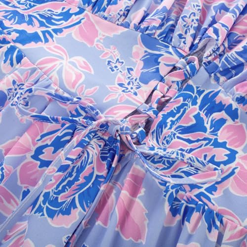Image of GRACE KARIN 2026 Women's Spaghetti Vacation Sundress Summer Beach Flowy Boho Floral Maxi Dresses with Pockets
