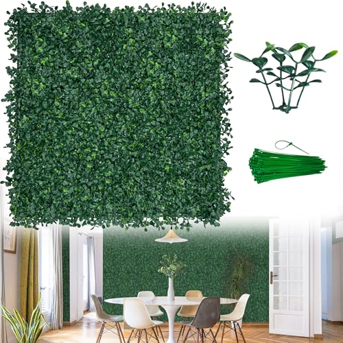 Image of ODTORY Artificial Grass Wall Privacy Fence Screen, 20X20 in 26P (72.3 sqft) | UV-Anti Boxwood Panel, Faux ivy Greenery Backdrop, Balcony /Garden /Backyard Fence Covering, Indoor Outdoor Green Plant Decor