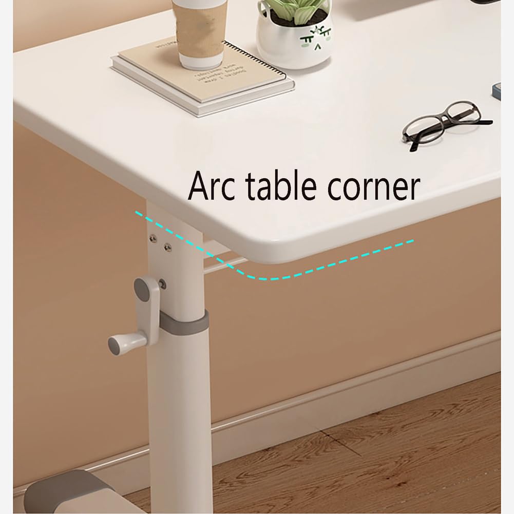 Biurko Z Regulacją Wysokości I Korbką, Ergonomiczne Biurko Stojące Do Biura Domowego, Stolik Komputerowy, Beżowy, 120 Cm – Idealne Do Pracy I Nauki(Beżowy-120Cm)