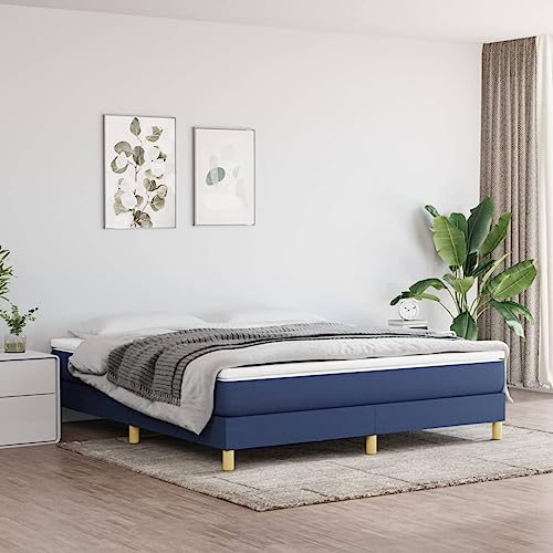 Xichuzi Estructura de Cama Box Spring Tela Azul 180x200 cm, Somier, Bases De Cama, Estructura Cama, Bed Frame, Marco De Cama - 3120636