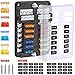 Geloo 12 Way Fuse Blocks 12 Volt Automotive, Marine Fuse Block with LED Indicator, ATC/ATO Waterproof Blade Fuses Box, Boat Fuse Panels Fuse Holder for Marine