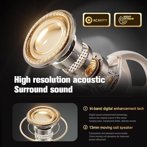 Image of EDYELL Open Ear Clip Wireless Earbuds Bluetooth 5.4, Clip on Earbuds, Lightweight Comfort, Stable Fit Open Ear Headphones for Running Fitness, 80H Play, Built-in Mic (Beige)