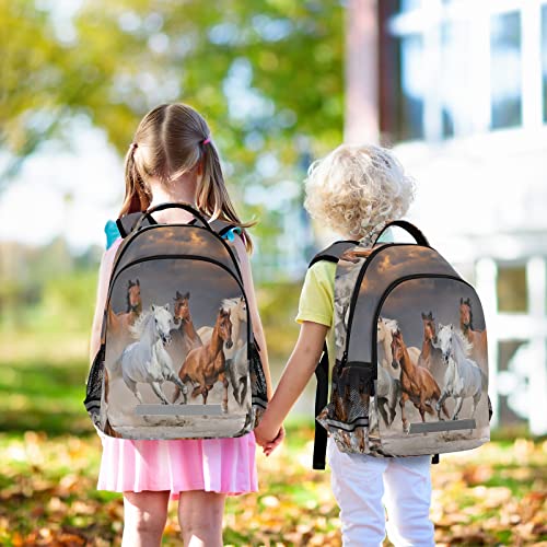 Horse Backpack for Girls Backpacks for Elementary 3D Animal Horses Print School Book Bag Schoolbag Kids Bookbag College Travel Laptop Daypack Casual Rucksack2