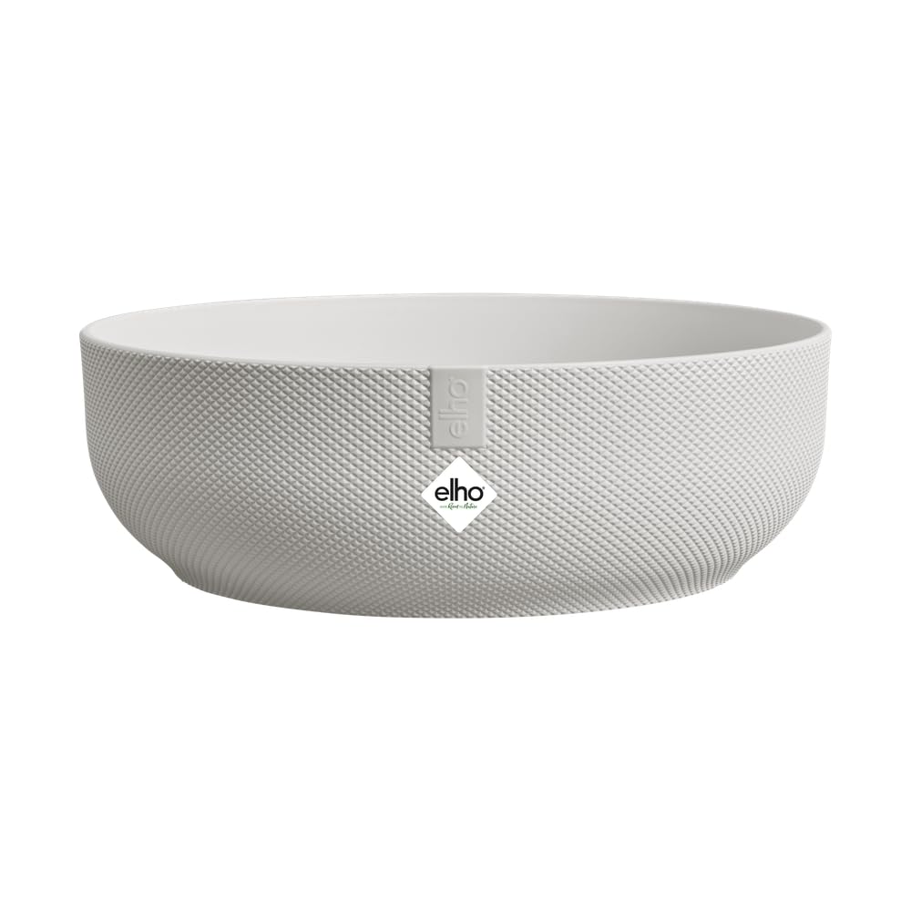 elho Jazz Bowl 28 - Plant Pot Indoor - 100% Recycled Plastic - Γ 27.5 x H 9.0 cm - White/Silky White