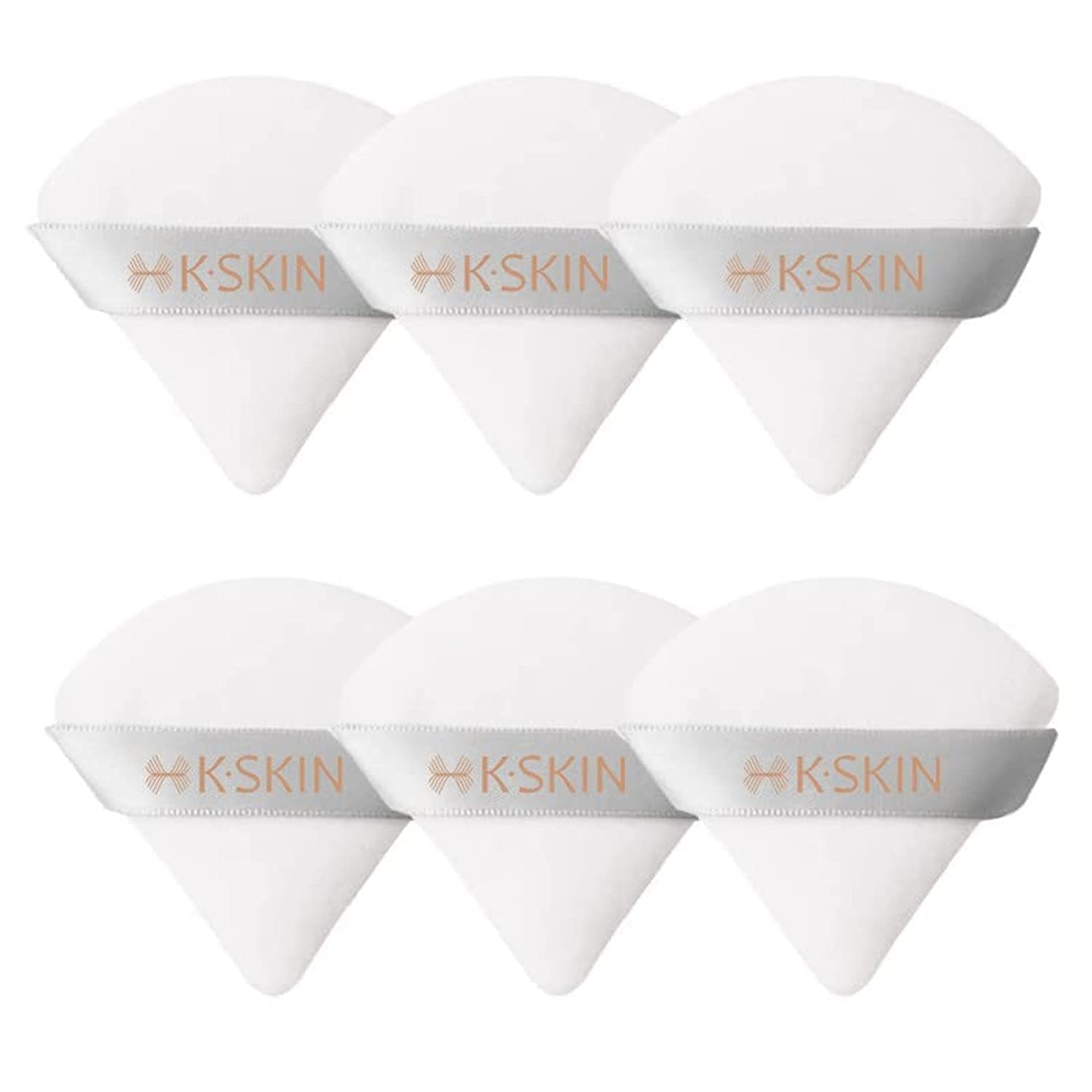 K.Skin 6 Pieces Powder Puff Face Soft Triangle Makeup Puff for Loose Powder Mineral Powder Body Powder Velour Cosmetic Foundation Blender Sponge Beauty Makeup Tools