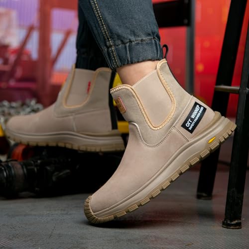 Image of Nutropa Welding Work Boots for Men Composite Toe Safety Boots Non Slip Steel Toe Work Shoes Lightweight Construction Welder Boots