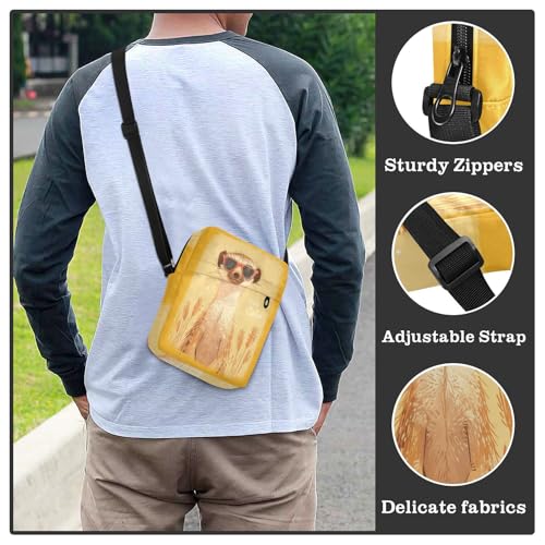 Yellow Simple Animal crossbody messenger bag shoulder bag crossbody Womens Crossbody Purses Adjustable Strap for School Travel 6