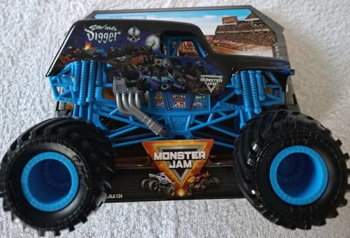 Monster Jam, Official Series 24 Oversized Sun-Uva Digger Blue Rims Monster Truck, Collector Die-Cast Vehicle, 1:24 Scale, Kids Toys for Boys Ages 3 and up