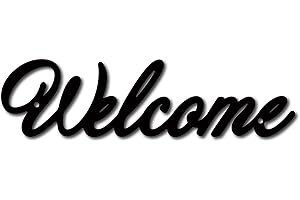 CREATCABIN Welcome Wooden Letters Cutout, DIY Wall Decor, Unfinished Basswood Sign for Home, Office, Cafe