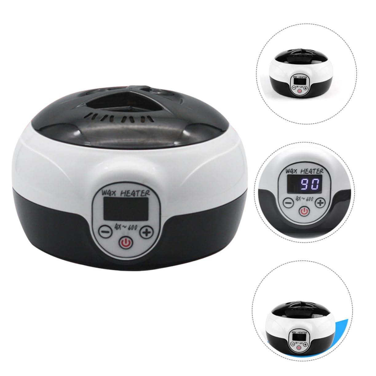 Elektrischer Wachserhitzer Schwarz 145w für Haarentfernung | Abs und Pp, Tragbares Gerät für Spa und Salon, Modernes Design, Kompakte Bauweise