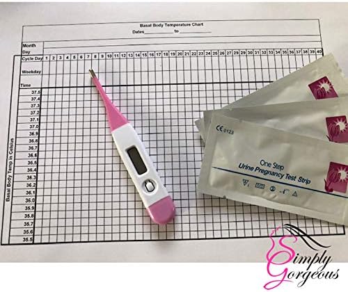Digital Basal Ovulation Thermometer BBT Centigrade (Celsius) with Fertility Chart + 1 Pregnancy Test