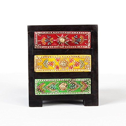 Image of Traditional Antique 3 Drawer Chest. 5x5x6 Inch