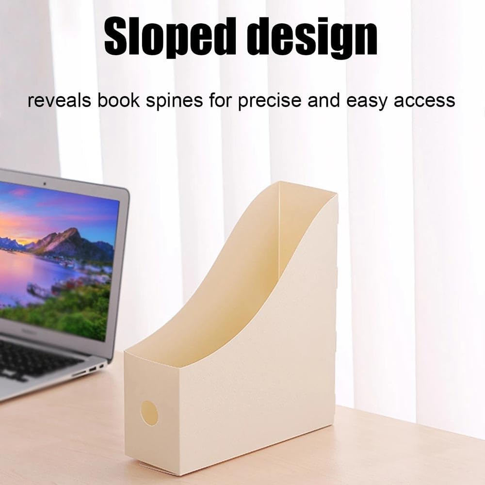 フォルダーオーガナイザー デスクトップファイルオーガナイザー、学生用オフィス書類ブックエンド棚調節可能な本棚収納ボックス(白)