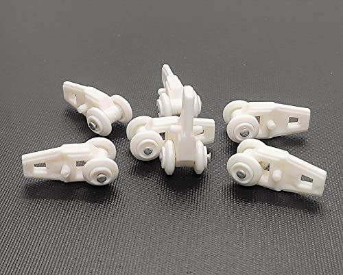 Image of FAPBADRI Plastic Runners /Sliders /Rollers for Curtain Channel, White Colour, 20 Pieces