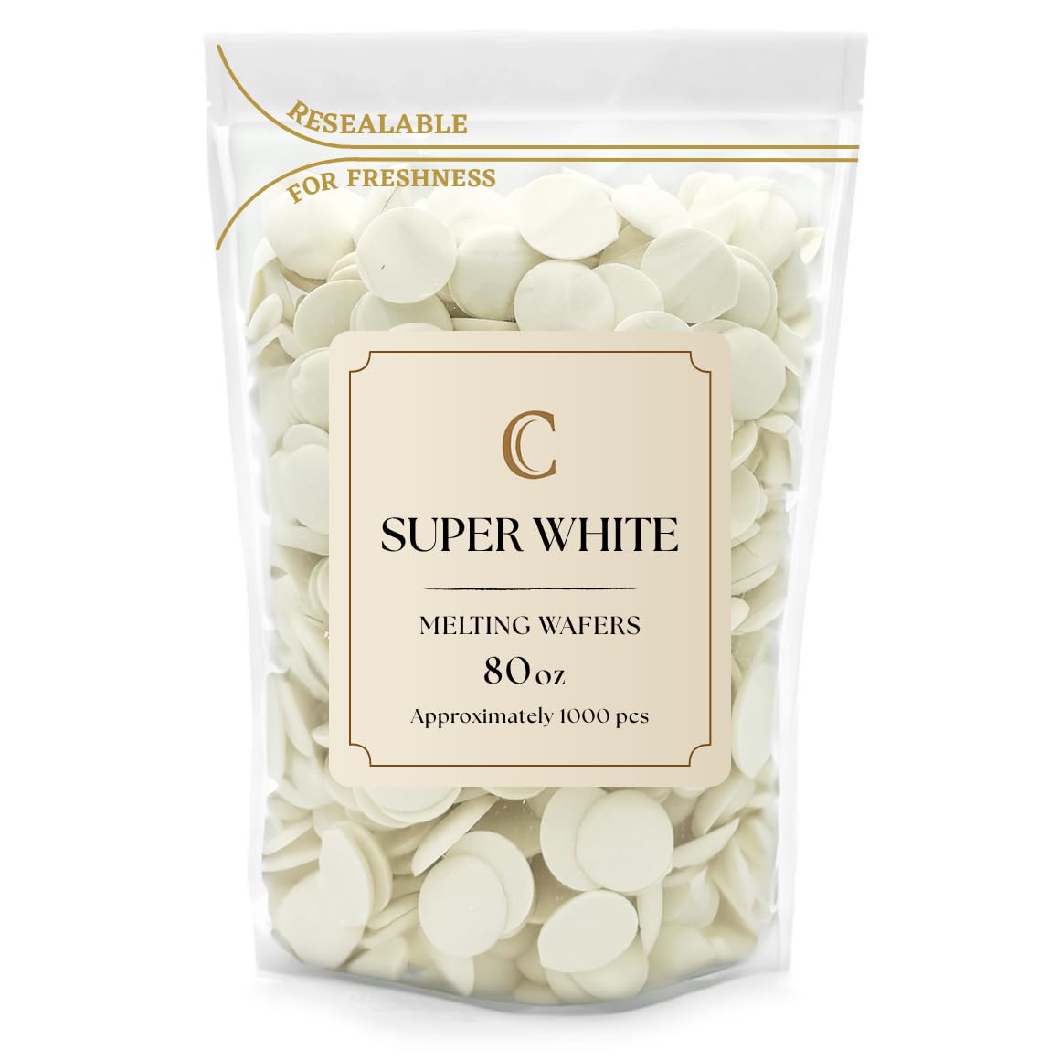 KIDU Merckens Chocolate Melting Wafers Bulk Bag Perfect For Dipping, Deserts, Baking And More (5 Pound, Super White)