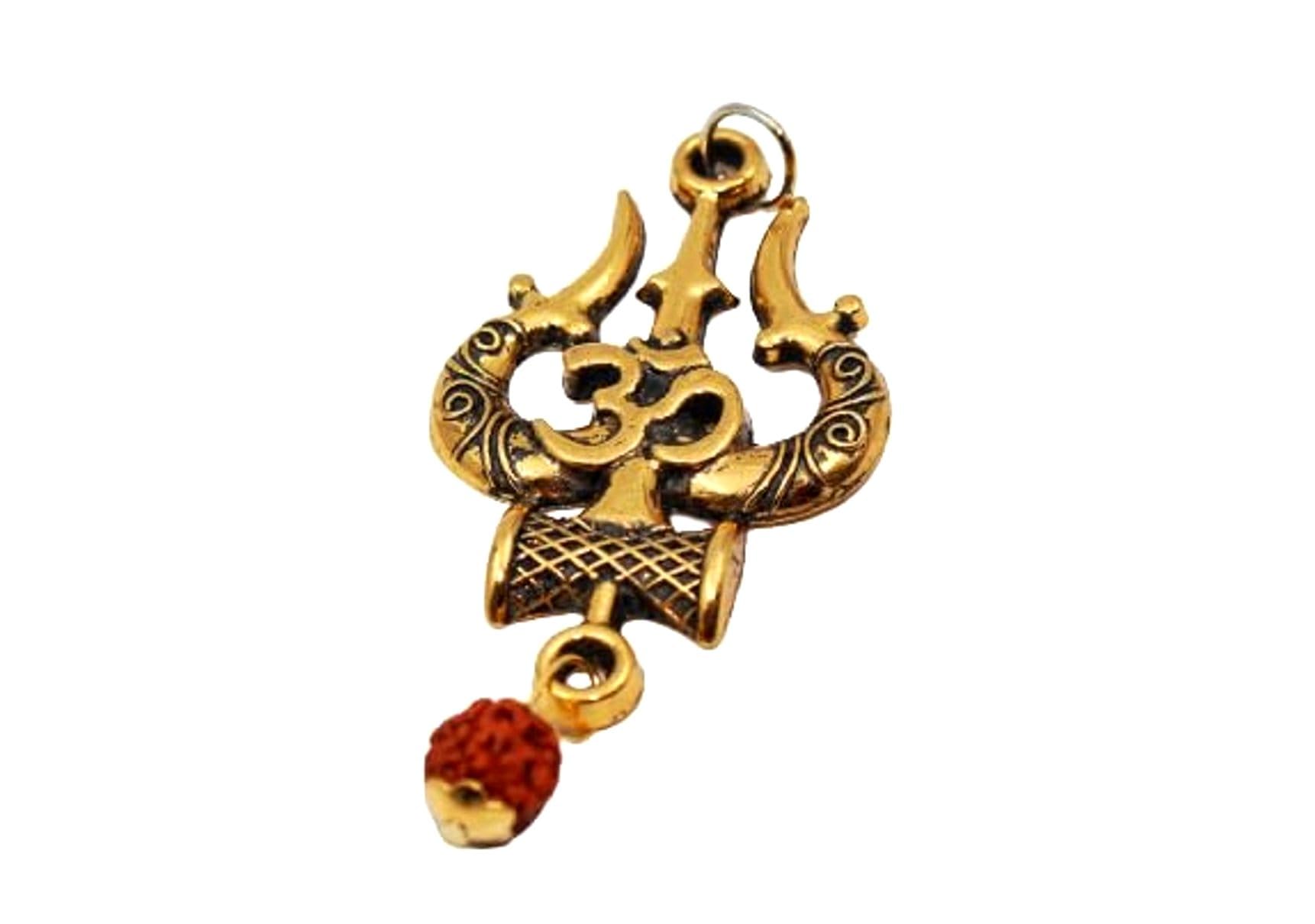 GIACOMO Original Mahakal Locket with Panchmukhi Rudraksha, Golden Om Trishul Damru Pendant, Spiritual Shiva Bholenath Religious Locket for men and women (without chain) Use For Mens/Womens (Unisex) (B0D9WNR6J6) Amazon Price History, Amazon Price Tracker