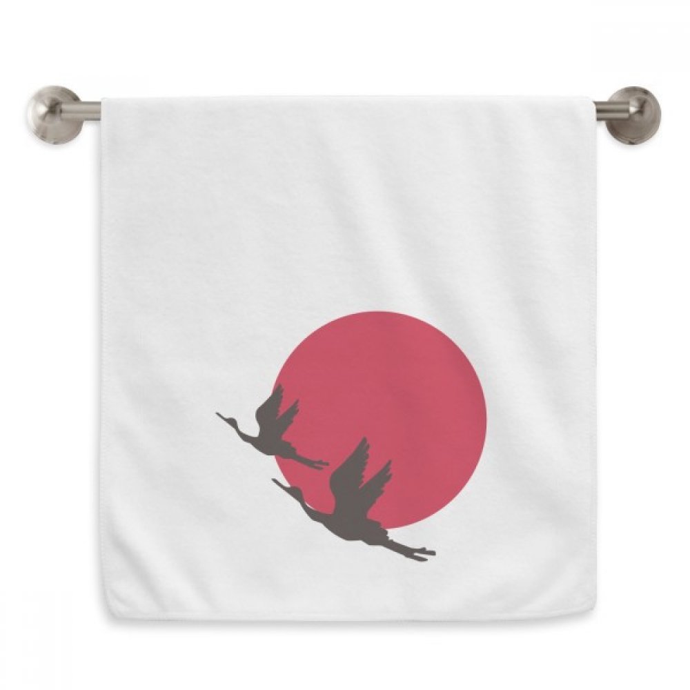 Serviette débarbouillette Oies Volant Japon design zen pour rituel beauté et bien-être à la maison