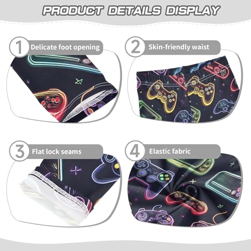 ALAZA Girls' Leggings Children's Yoga Pants Skinny Printed Dance Game Controller Comfortable 4T2