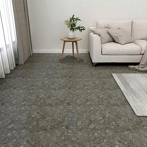 LAPOOH Lamas para Suelo Autoadhesivas 55 Piezas PVC 5,11 m² Gris, Suelo Autoadhesivo, Tarima Flotante para Suelos, Parquet Laminado para Suelo, Vinilico Click, Piso De Autoadhesivo 324655