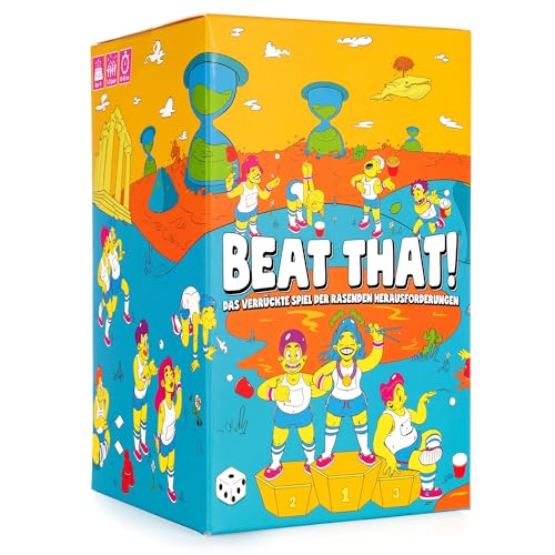 GUTTER GAMES Beat That! Brettspiel, Gesellschaftsspiele für Erwachsene, Das Verrückte Spiel Der Rasenden Herausforderungen, Partyspiele, Familienspiele - Lustige Geschenke