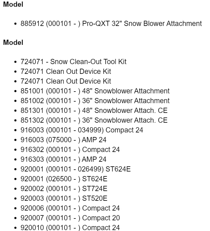 Genuine Snow Clean Out Device Part# 00170200,Replacement for Ariens OEM