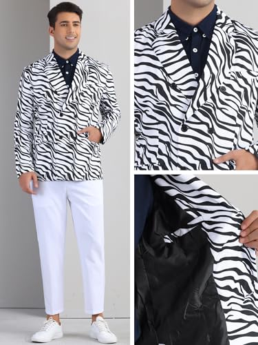 Lars Amadeus Animal Printed Blazer for Men's Festival Peak Lapel Double-Breasted Sport Coat Festival Suit Jacket4