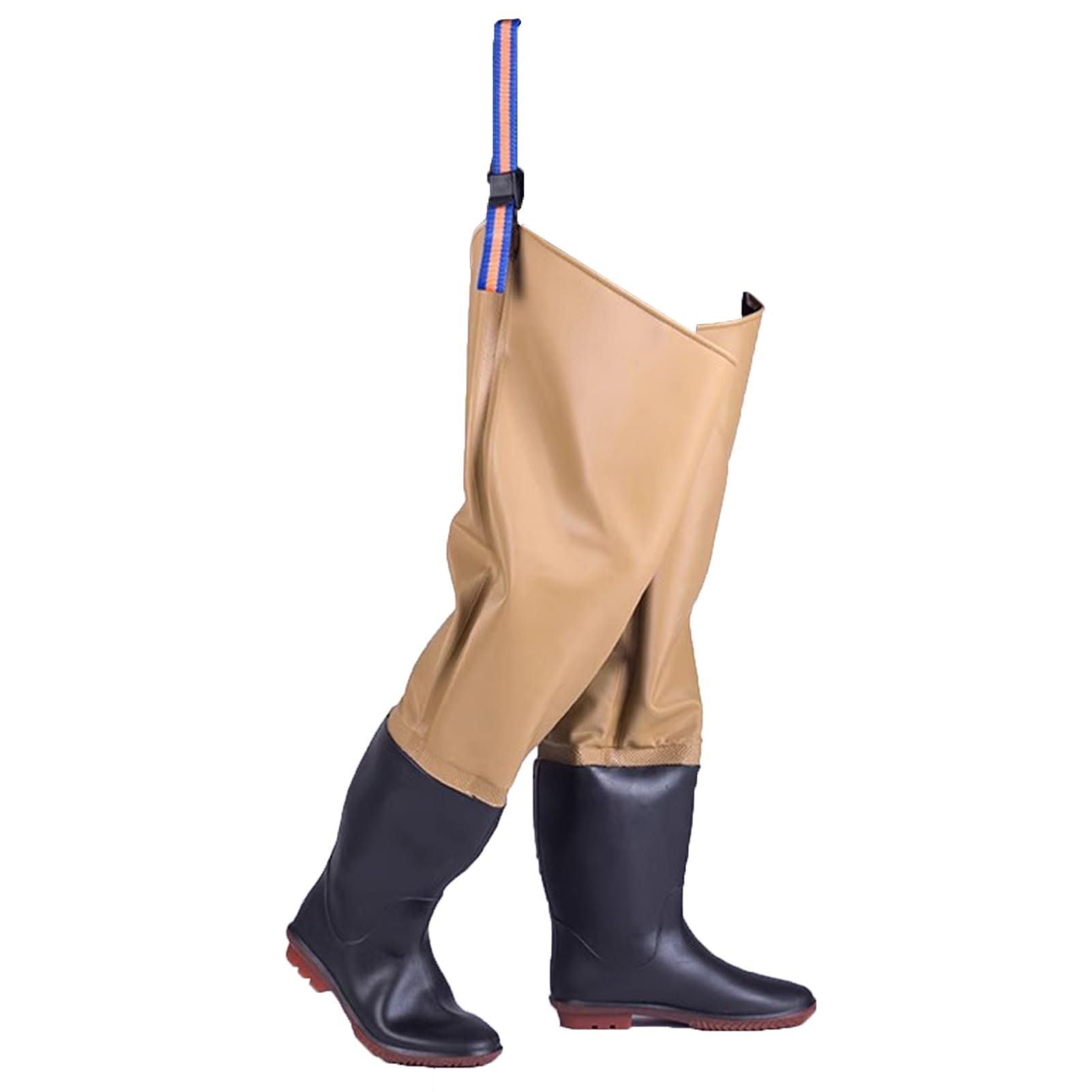 IBOWZ Vadeadores de Pesca Botas de Pesca de PVC hasta la Rodilla. Botas de Caza con vadeo hasta la Rodilla de 80 cm/31,5 Pulgadas. con Hebilla de Bloqueo Ajustable.