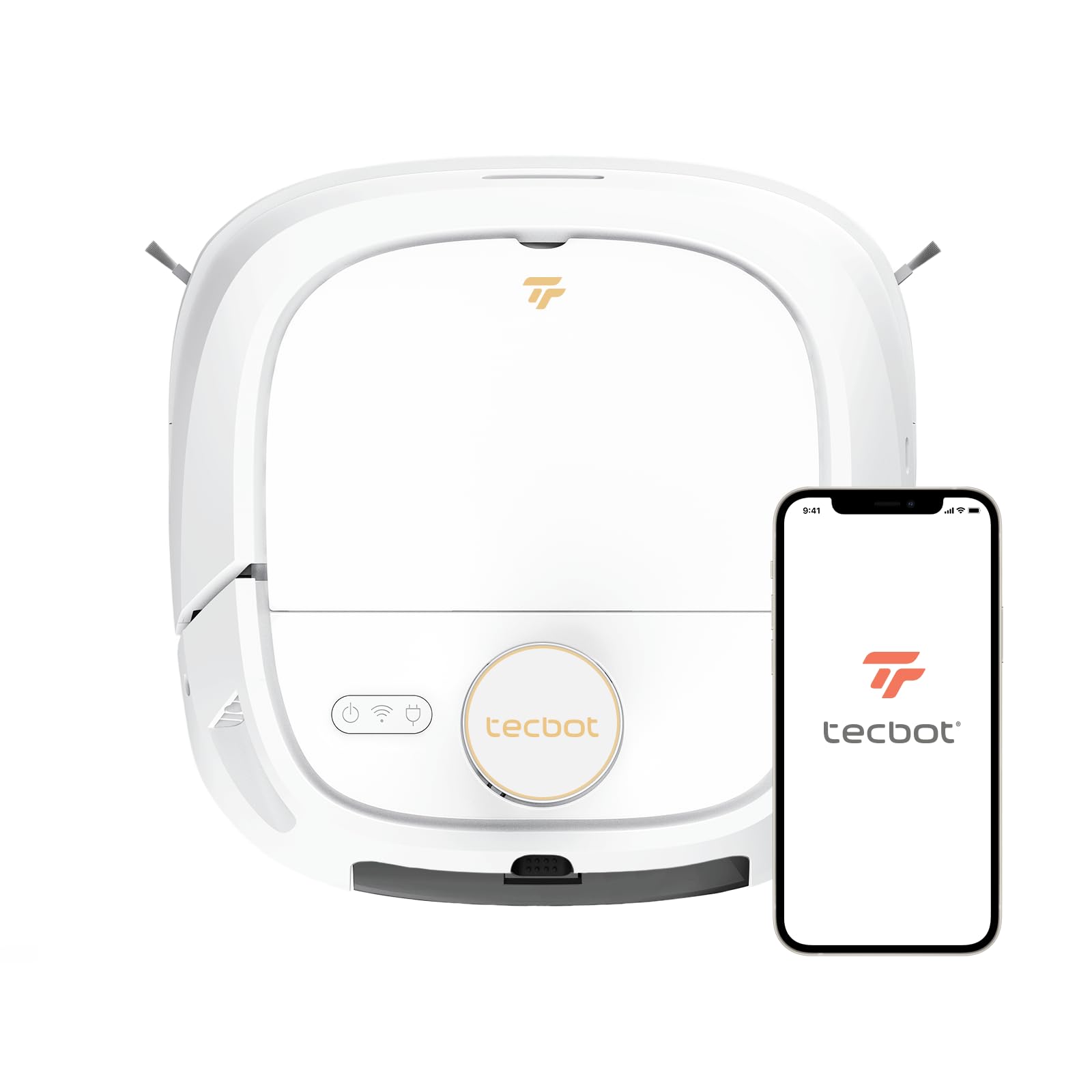 TECBOT The S3 Pro Robot Vacuum Cleaner With 360-Degree Navigation - LDS and Gyro Technology - White; 14.4V, 35W; 3000Pa Suction - a 0.6L Dust Bin - a 0.45L Water Tank - and Anti-Drop Protection