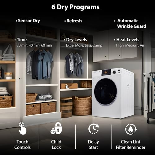 Equator Deluxe 24\" VENTED Sensor Dryer 4 cu.ft Touch Control 110V DIGITAL - Thumbnail 7
