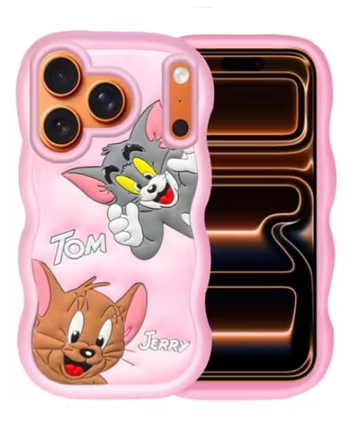 Image of MIDOS Back Cover Compatible with iPhone 17 Pro, 3D Soft Silicone 3D Cute Cartoon Full Protective Case for iPhone 17 Pro (Baby Pink)