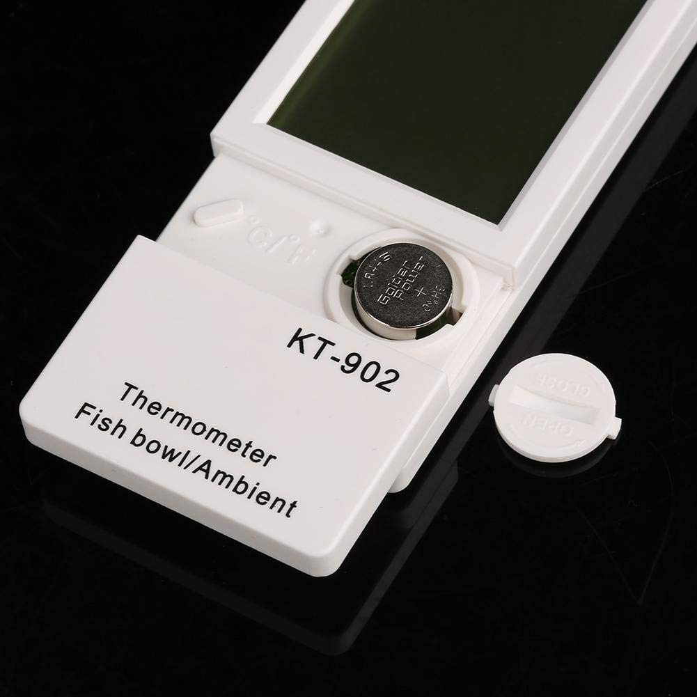 Fdit Termómetro de Acuario Digital de LCD Termómetro de Tanque de Peces Alarma Dual de Temperatura Metro de Exhibición de Temperatura