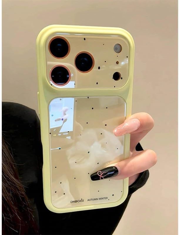 Simple Full-Screen Ink Splash dots Compatible with iPhone17 pro max/16/15/14/13. High-end Phone case (White,for iPhone 15)