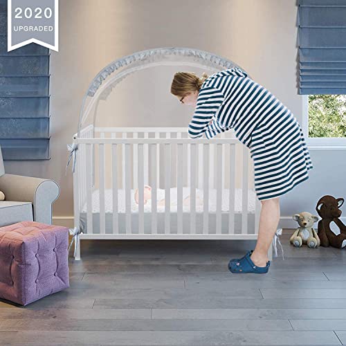 Mosquito Net, Mosquito Net, Crib Tent for Baby Cot Cot, Crib Net, Foldable Crib Tent with Transport Bag (Grey, 70 x 140 cm) - Image 3