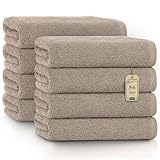 NatureMark Toallas – Juego de 8 Piezas – 100% Algodón, Suaves y Altamente Absorbentes, Baño, SPA y Gimnasio, 50 × 100 cm, Arena/Beige