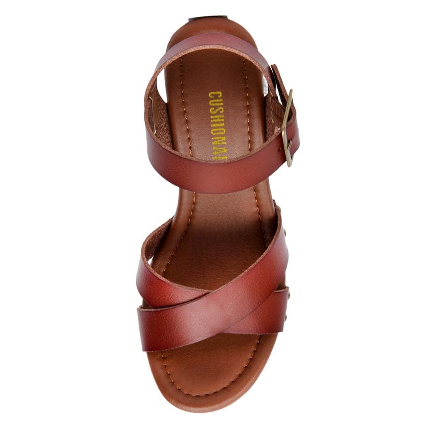 CUSHIONAIRE Women's Sayer Faux Wood Sandal +LiteSole Technology, Wide Widths Available4