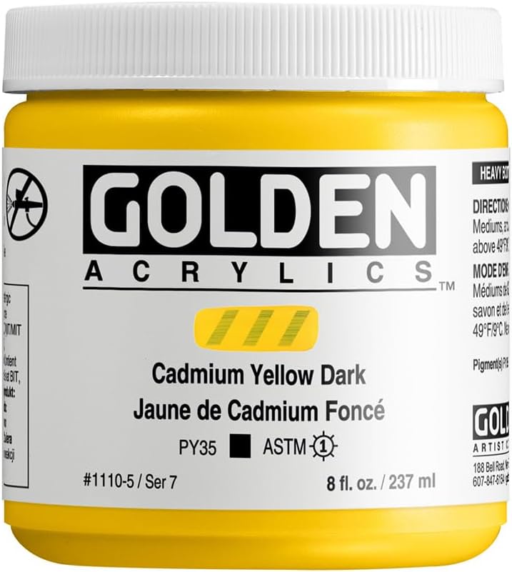 Heavy Body Acrylic - C.P. Cadmium Yellow Dark 8oz jar