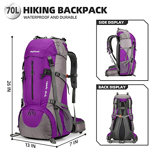 Image of King'sGuard 70L Hiking Backpack with Rain Cover Lightweight Waterproof Travel Camping Backpack Large Backpacking Pack