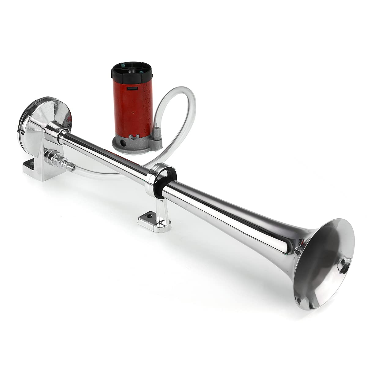 YONGYAO Coche Bocina 150DB Bocina de Aire 450 mm Bocina de Altavoz Cromo Zinc Negro Individual-Rojo