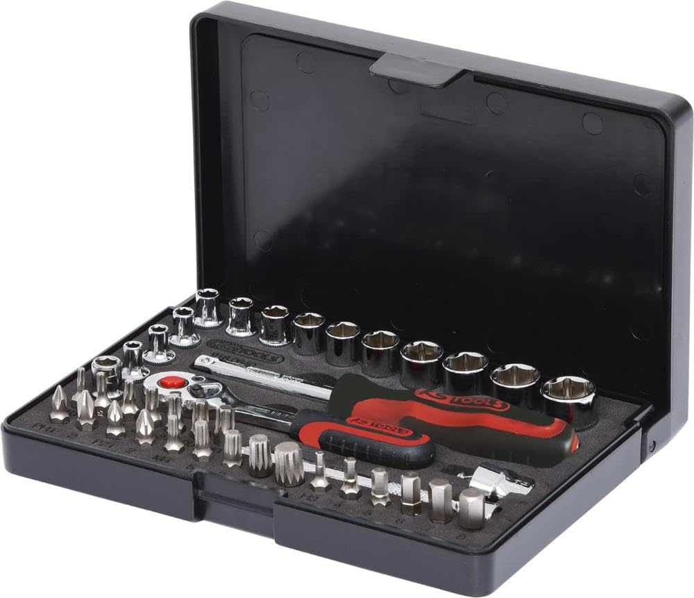 Ks Tools Rot, Schwarz 918.0640 1/4-Inch Chrome+ Socket Set (40 Pieces)