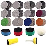 MAXMAN 123 Stück 25mm Durchmesser Schleifpapier 60-10000 Grit Sandpapier Schleifwerkzeug mit 1/6