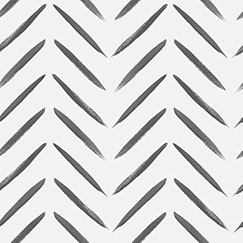 Chevron Brush Marks Wallpaper Black/White Holden 13040 Cover