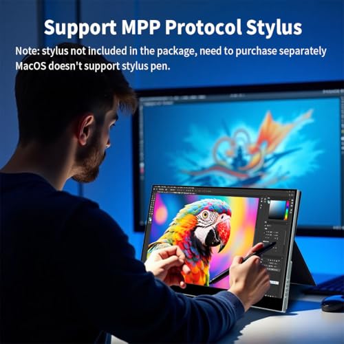 Image of 17.3 inch 4K Portable Monitor Touchscreen, 120Hz UHD Gaming Display 3840x2160 with MPP Stylus Support, 100% DCI-P3, HDMI 2.1 USB-C, VESA External Screen for Laptop Console PC