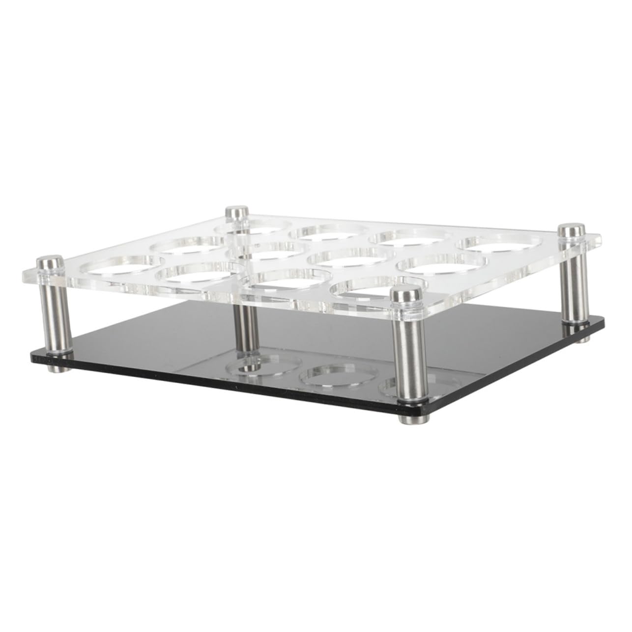 Alipis 12Holes Acrylic Shot Glasses Holder with Wine Cup Rack for Bar Party Home Use Easy to Install and Clean Sturdy and Stylish Design for Whiskey Tequila
