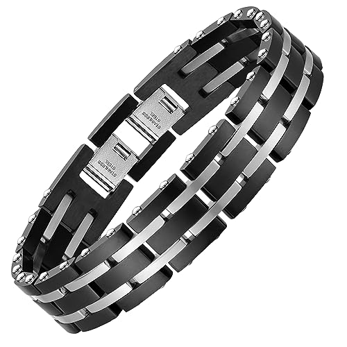 mens bracelet Surgical Grade Steel Men's Wide Link Stylish Bracelets for Men, Adjustable - 3 Colors to Choose from – men's bracelets