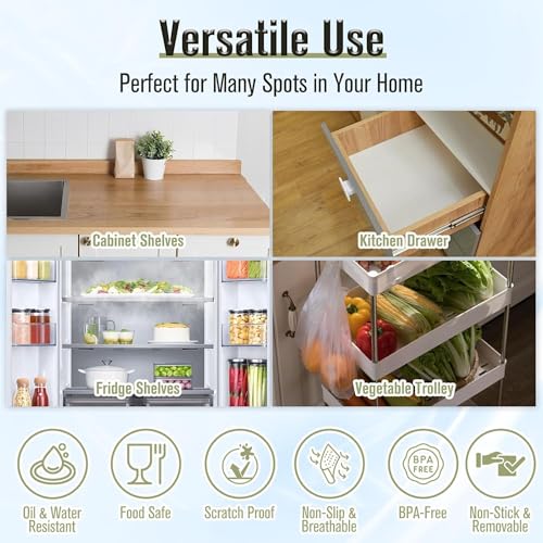Image of SHOPPOFOBIX Kitchen Mat EVA Food Grade Multipurpose Washable Anti Slip Mat /Sheet for Fridge, Shelf Liner, Table, Kitchen Drawer mat (Golden Leaf)